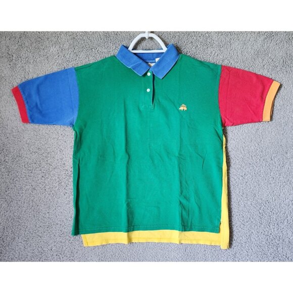Brooks Brothers Other - Vintage Brooks Brothers Colorblock Logo Polo Shirt Size Medium 100% Cotton